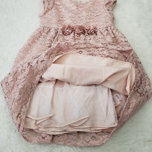 Baby girl 3T 4T 5T Lace Dust pink silver holidays - Picture 3 of 5